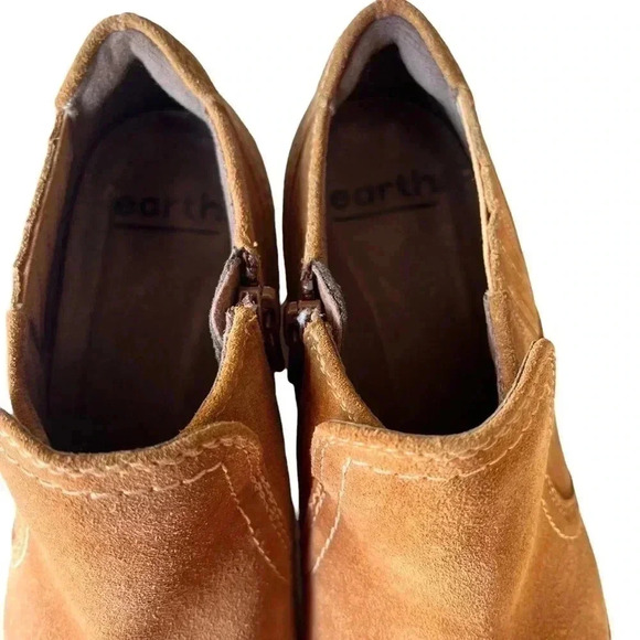 EARTH WOMENS TAN LEATHER PEAK PERU SHORT ANKLE BOOTIES!! - Picture 5 of 9